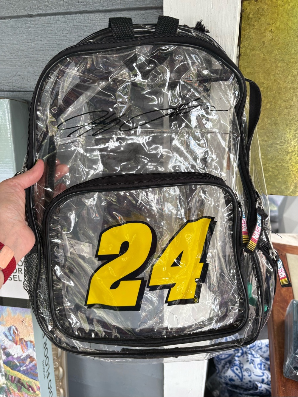Jeff Gordon clear back pack